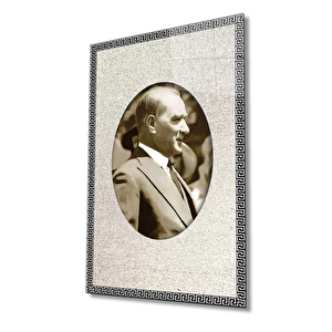Çerçeveli Atatürk Cam Tablo 90x60 cm