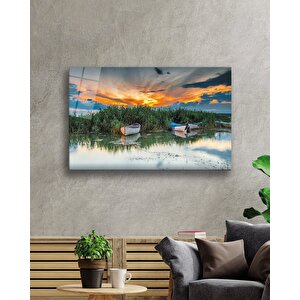 Gün Batımı Cam Tablo 36x23 cm