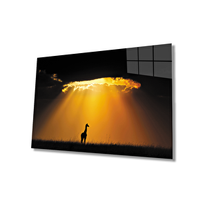 Gün Batımı Işık Hüzmesi Zürafa Sunset 36x23 cm