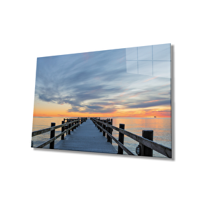 Gün Batımı Cam Tablo 36x23 cm
