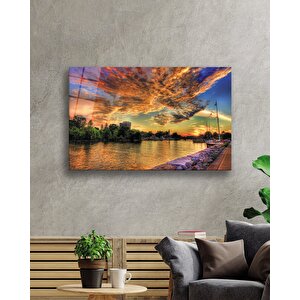 Gün Batımı Manzara Cam Tablo 36x23 cm