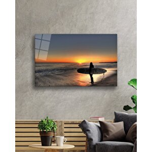 Denizde Gün Batımı Cam Tablo 50x70 cm