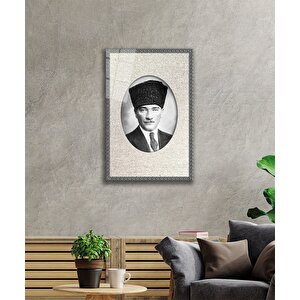 Çerçeveli Atatürk Cam Tablo 110x70 cm