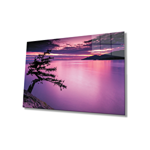 Gün Batımı Ağaç Göl Sunset Tree Lake Table 36x23 cm