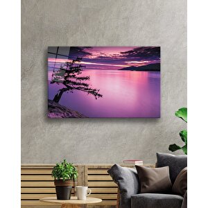 Gün Batımı Ağaç Göl Sunset Tree Lake Table 36x23 cm