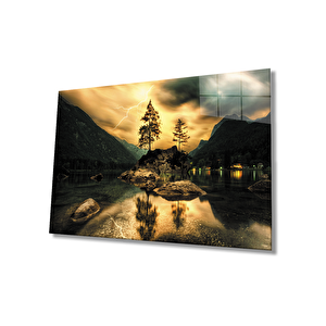 Gün Batımı Ve Yansıma Cam Tablo 50x70 cm