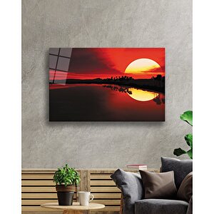 Gün Batımı Yansıma Cam Tablo 36x23 cm