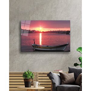 Gün Batımında Denizde Kayıkmanzarasıcam Tablo 50x70 cm