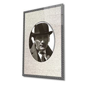 Çerçeveli Atatürk Cam Tablo 36x23 cm