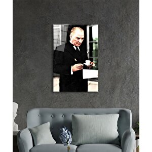 Atatürk Portresi Cam Tablo Ev Ve Ofis Duvar Dekoru 50x70 cm