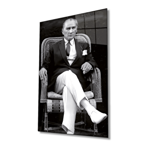 Atatürk Portresi Cam Tablo Ev Ve Ofis Duvar Dekoru 50x70 cm