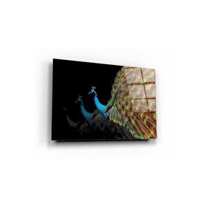 Tavus Kuşu Cam Tablo 70x110 cm