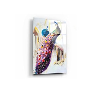 Tavus Kuşu Cam Tablo 60x90 cm