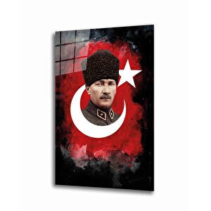 Atatürk Silüet Cam Tablo 50x70 cm