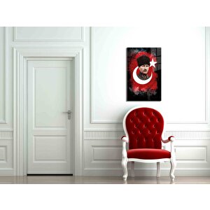 Atatürk Silüet Cam Tablo 50x70 cm