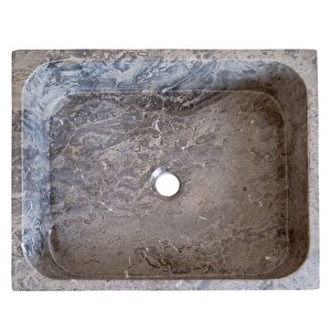 Tundra Gri Honlu Mermer Dikdörtgen Lavabo Ntrvs14