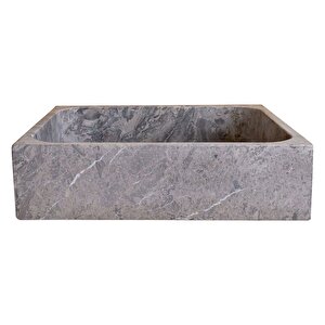 Tundra Gri Honlu Mermer Dikdörtgen Lavabo Ntrvs14