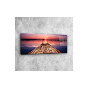 Günbatımı Panoramik Cam Tablo 35x90 cm