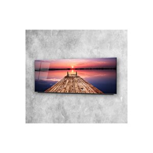 Günbatımı Panoramik Cam Tablo 35x90 cm