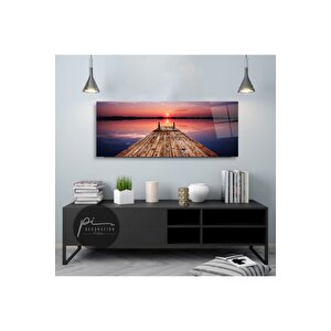 Günbatımı Panoramik Cam Tablo 35x90 cm