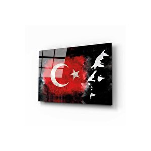Atatürk Silüet 4 Mm Temperli Cam Tablo 80x130 cm