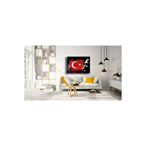 Atatürk Silüet 4 Mm Temperli Cam Tablo 80x130 cm