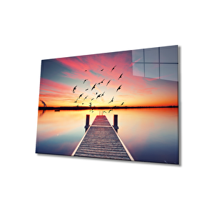 Günbatımı Denizcam Tablo, Sunset Sea 50x70 cm