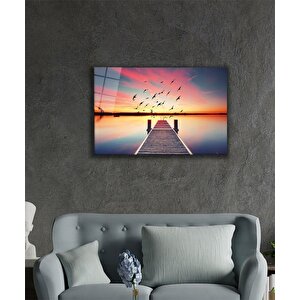 Günbatımı Denizcam Tablo, Sunset Sea 50x70 cm