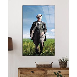 Atatürk Portresi Cam Tablo Ev Ve Ofis Duvar Dekoru 110x70 cm