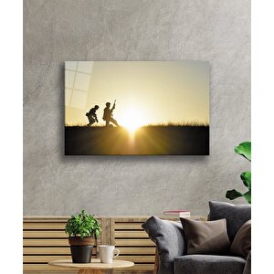 Gün Batımıarkadaş Cam Tablo 90x60 cm