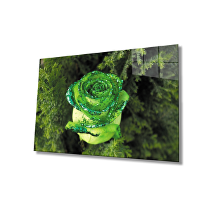 Yeşil Simli Gül 110x70 cm