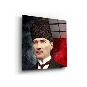 Atatürk Cam Tablo 120x120 cm
