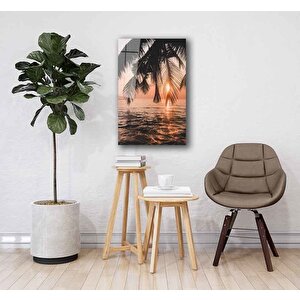 Denizde Günbatımı Cam Tablo 50x70 cm