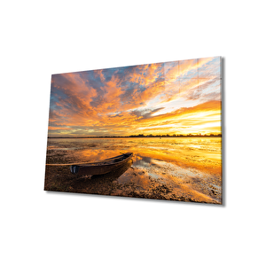 Günbatımı Denizcam Tablo, Sunset Sea 50x70 cm