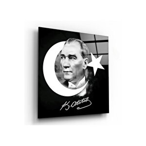 Atatürk Cam Tablo 80x80 cm