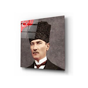 Atatürk Cam Tablo 100x100 cm