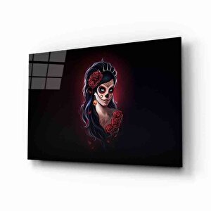 Fütüristik Gül Taçlı Kadıncam Tablo 50x70 cm