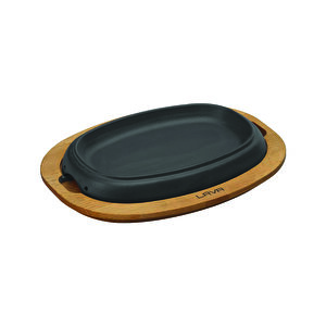 Döküm Oval Fajita Tabağı Kayın Servis Ahşabı Ölçü 12x19cm.