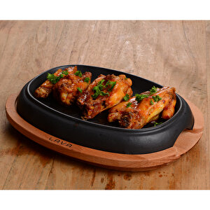 Döküm Oval Fajita Tabağı Kayın Servis Ahşabı Ölçü 12x19cm.