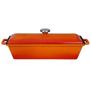 Döküm Ekmek Tenceresi / Terrine Serisi. Ölçü 11x29cm. Turuncu