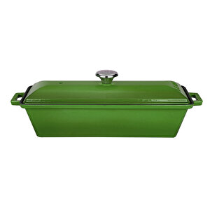 Döküm Ekmek Tenceresi / Terrine Serisi. Ölçü 11x29cm. Yeşil