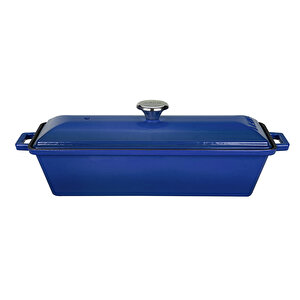 Döküm Ekmek Tenceresi / Terrine Serisi. Ölçü 11x29cm. Mavi