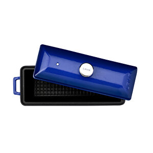 Döküm Ekmek Tenceresi / Terrine Serisi. Ölçü 11x29cm. Mavi