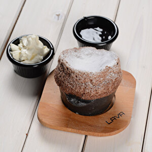 Lava Döküm Yuvarlak Sufle / Sos Kabı Ve Ahşap Altlığı. Çap(ø)8cm.