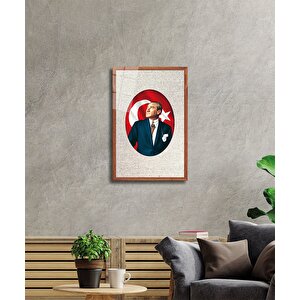 Çerçeveli Atatürk Cam Tablo 50x70 cm