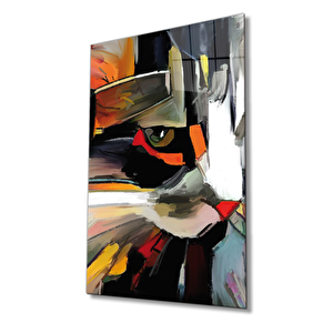 Kedi Soyutcam Tablo, Cat Abstract 50x70 cm