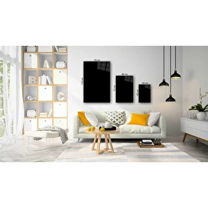 Kaplan Siyah Beyaz Hayvan Cam Tablo 50x70 cm