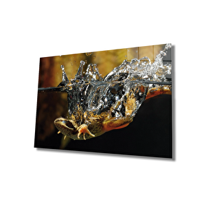 Sualtı Hayvan Cam Tablo , Marine Life 110x70 cm