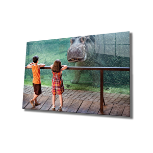 Hayvanat Bahçesi Cam Tablo Zoo 110x70 cm