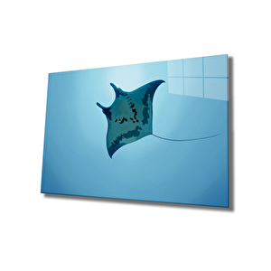 Sualtı Hayvanlar Cam Tablo Marine Life 36x23 cm